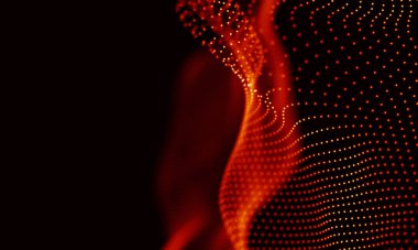 Arka kırmızı geometrik plan. Bağlantı yapısı. Bilim arka plan. Fütüristik teknoloji Hud öğesi. onnecting noktalar ve çizgiler. Büyük veri görselleştirme ve iş .