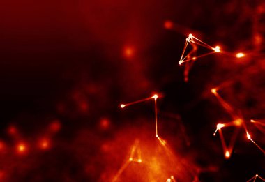 Arka kırmızı geometrik plan. Bağlantı yapısı. Bilim arka plan. Fütüristik teknoloji Hud öğesi. onnecting noktalar ve çizgiler. Büyük veri görselleştirme ve iş .