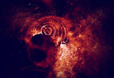 Soyut mavi 3d aydınlatmalı kafes küre bozuk. Neon işareti. Fütüristik teknoloji Hud öğesi. Zarif soyut küre yok. Büyük veri görselleştirme .