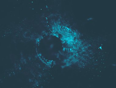 Soyut mavi 3d aydınlatmalı kafes küre bozuk. Neon işareti. Fütüristik teknoloji Hud öğesi. Zarif soyut küre yok. Büyük veri görselleştirme .