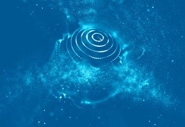 Soyut mavi 3d aydınlatmalı kafes küre bozuk. Neon işareti. Fütüristik teknoloji Hud öğesi. Zarif soyut küre yok. Büyük veri görselleştirme .