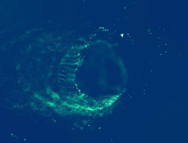 Soyut mavi 3d aydınlatmalı kafes küre bozuk. Neon işareti. Fütüristik teknoloji Hud öğesi. Zarif soyut küre yok. Büyük veri görselleştirme .