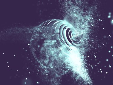 Soyut mavi 3d aydınlatmalı kafes küre bozuk. Neon işareti. Fütüristik teknoloji Hud öğesi. Zarif soyut küre yok. Büyük veri görselleştirme. Mavi arka plan