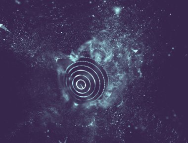 Soyut mavi 3d aydınlatmalı kafes küre bozuk. Neon işareti. Fütüristik teknoloji Hud öğesi. Zarif soyut küre yok. Büyük veri görselleştirme. Mavi arka plan