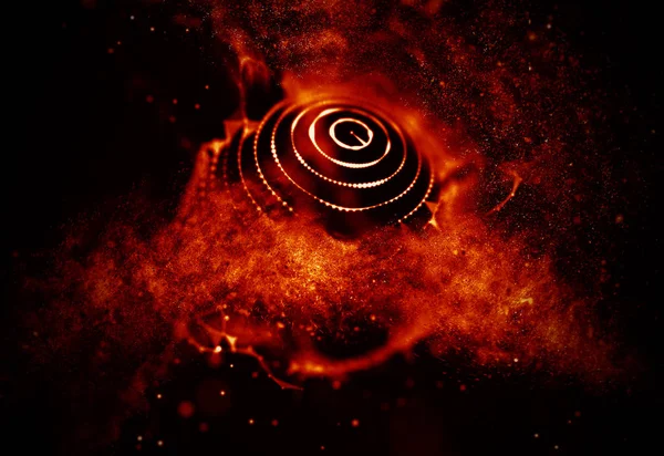 Soyut mavi 3d aydınlatmalı kafes küre bozuk. Neon işareti. Fütüristik teknoloji Hud öğesi. Zarif soyut küre yok. Büyük veri görselleştirme .