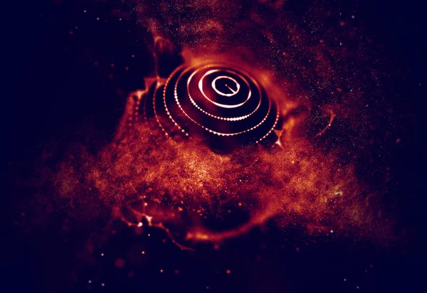 Soyut mavi 3d aydınlatmalı kafes küre bozuk. Neon işareti. Fütüristik teknoloji Hud öğesi. Zarif soyut küre yok. Büyük veri görselleştirme .