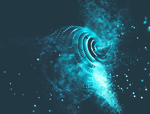 Soyut mavi 3d aydınlatmalı kafes küre bozuk. Neon işareti. Fütüristik teknoloji Hud öğesi. Zarif soyut küre yok. Büyük veri görselleştirme .