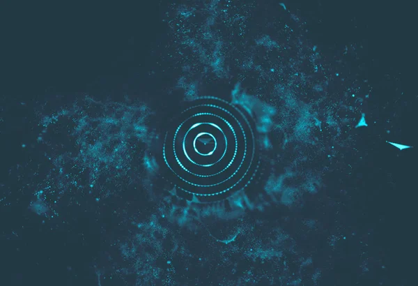 Soyut mavi 3d aydınlatmalı kafes küre bozuk. Neon işareti. Fütüristik teknoloji Hud öğesi. Zarif soyut küre yok. Büyük veri görselleştirme .