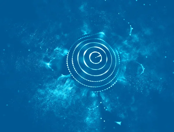 Soyut mavi 3d aydınlatmalı kafes küre bozuk. Neon işareti. Fütüristik teknoloji Hud öğesi. Zarif soyut küre yok. Büyük veri görselleştirme .