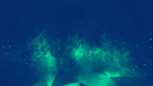 Esfera de malla distorsionada iluminada azul abstracta 3d. Señal de neón. Elemento HUD de tecnología futurista. Esfera elegante abstracta destruida. Visualización de macrodatos  . — Foto de Stock