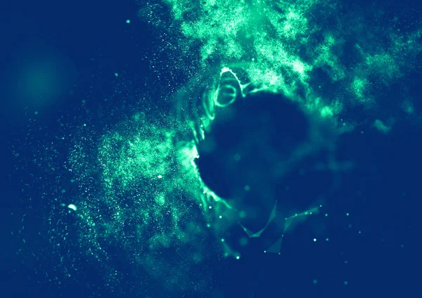 Soyut mavi 3d aydınlatmalı kafes küre bozuk. Neon işareti. Fütüristik teknoloji Hud öğesi. Zarif soyut küre yok. Büyük veri görselleştirme .