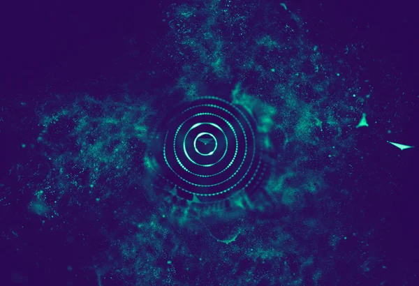 Soyut mavi 3d aydınlatmalı kafes küre bozuk. Neon işareti. Fütüristik teknoloji Hud öğesi. Zarif soyut küre yok. Büyük veri görselleştirme .