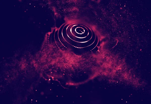 Soyut mavi 3d aydınlatmalı kafes küre bozuk. Neon işareti. Fütüristik teknoloji Hud öğesi. Zarif soyut küre yok. Büyük veri görselleştirme .