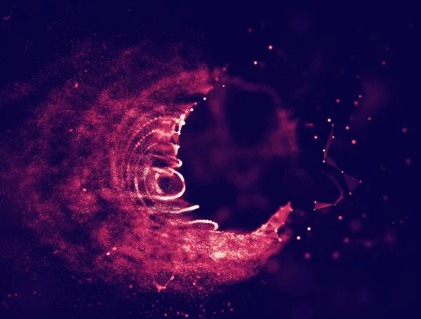 Soyut mavi 3d aydınlatmalı kafes küre bozuk. Neon işareti. Fütüristik teknoloji Hud öğesi. Zarif soyut küre yok. Büyük veri görselleştirme .