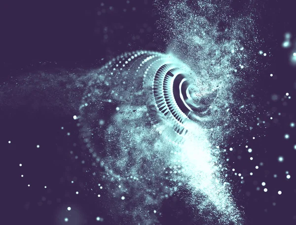 Soyut mavi 3d aydınlatmalı kafes küre bozuk. Neon işareti. Fütüristik teknoloji Hud öğesi. Zarif soyut küre yok. Büyük veri görselleştirme. Mavi arka plan