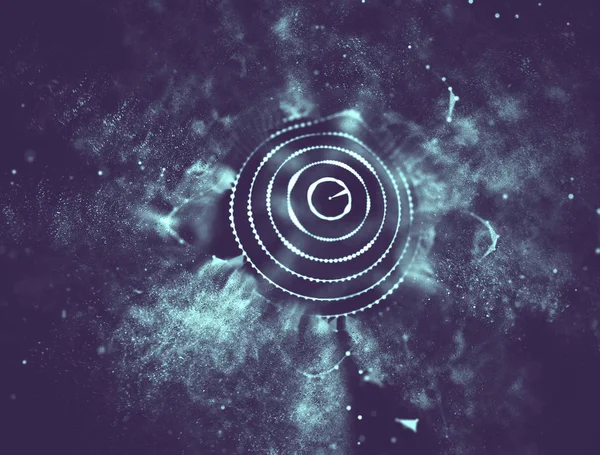 Soyut mavi 3d aydınlatmalı kafes küre bozuk. Neon işareti. Fütüristik teknoloji Hud öğesi. Zarif soyut küre yok. Büyük veri görselleştirme. Mavi arka plan