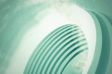 Soyut Mimarlık Geçmişi. Boş Beyaz Gelecek Odası. 3d Görüntüleme