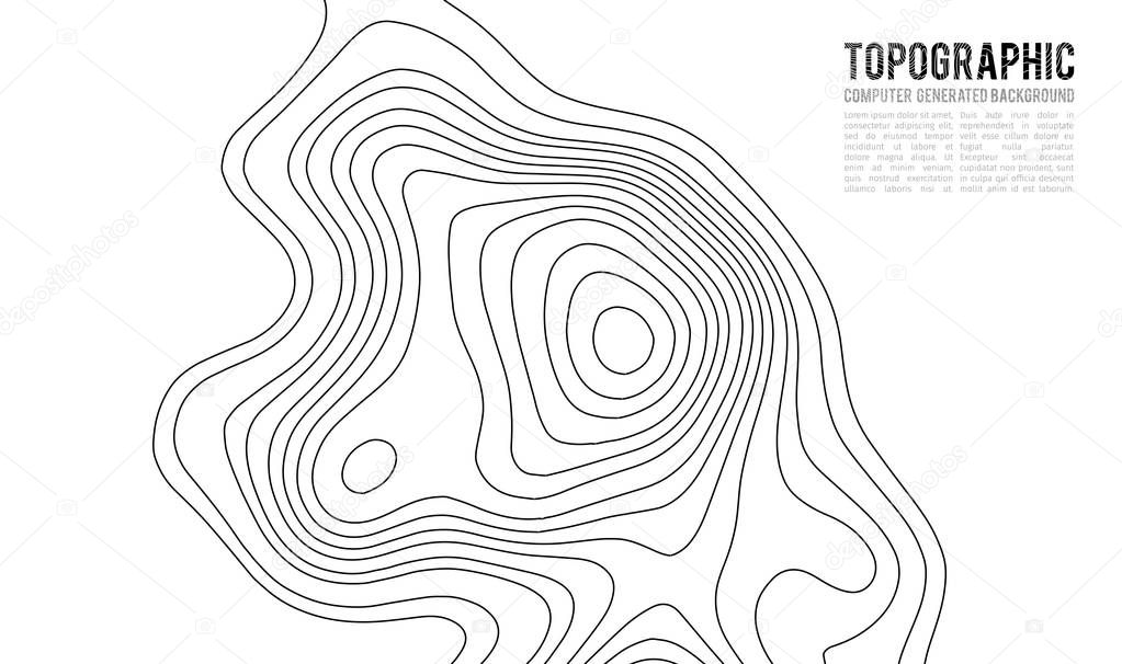 Topographic map contour background. Topo map with elevation. Contour map vector. Geographic World Topography map grid abstract vector illustration . Mountain hiking trail line map design .