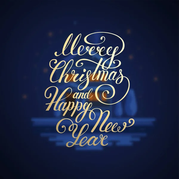 Feliz Natal Texto. Feliz Ano Novo vetor ilustração lettering design EPS 10. Cartão de Natal — Vetor de Stock