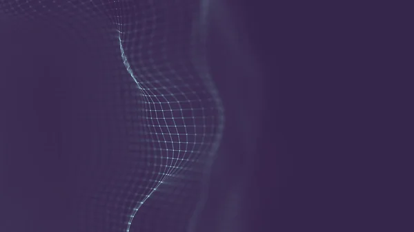 Datateknik abstrakt futuristisk illustration. Låg poly form med anslutande prickar och linjer på mörk bakgrund. 3D-återgivning. Visualisering av stora data . — Stockfoto