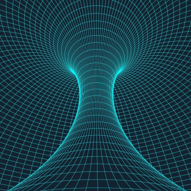 Tel kafes torus bağlı çizgiler ve noktalar ile. Kafes çokgen öğe. Vektör çizim Eps10.
