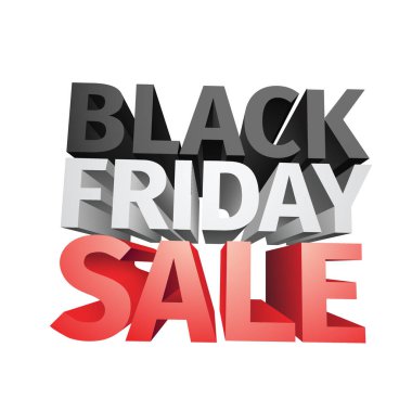 Beyaz arka plan üzerinde izole 3d büyük Cuma satış metin. Vektör çizim .