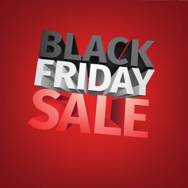 Beyaz arka plan üzerinde izole 3d büyük Cuma satış metin. Vektör çizim .