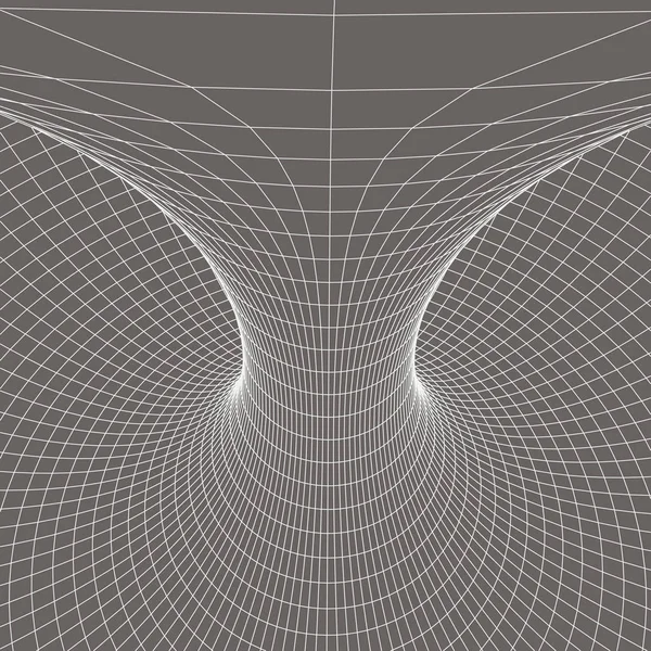 Drahtgittertorus mit verbundenen Linien und Punkten. Polygonales Gitterelement. Vektorabbildung eps10. — Stockvektor