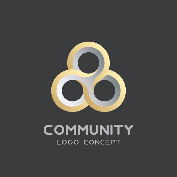 Vektor Teamarbeit Logo Social Network Logo Design Vektor Vorlage 3d, Teamarbeit Logo. Partnerschaft und Freundschaft. Community Union Gruppe dreifache Ikone. — Stockvektor