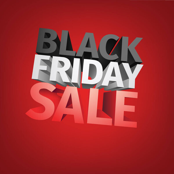 3D big friday sale text isolated on white background . Vector illustration .