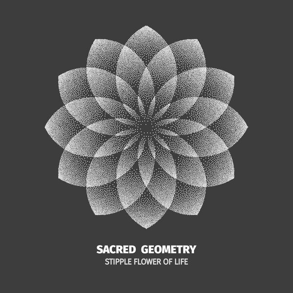 Abstract dot symbol sacred geometry phyllotaxis. Isolated halftone symbol. Opposite spirals vector illustration EPS 10