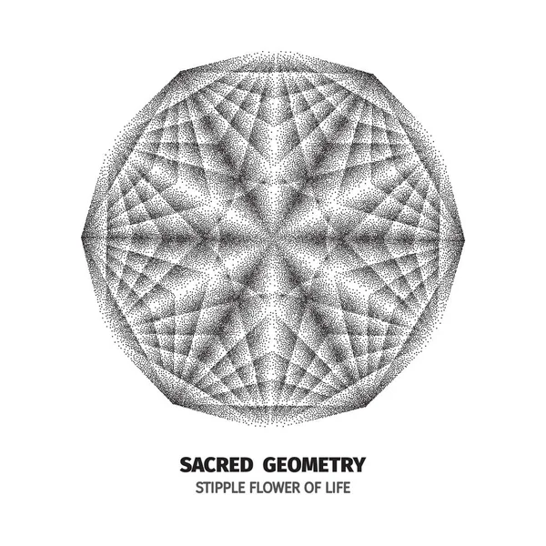 Símbolo de ponto abstrato geometria sagrada filotaxia. Símbolo de meio-tom isolado. Ilustração vetorial de espirais opostas EPS 10 —  Vetores de Stock