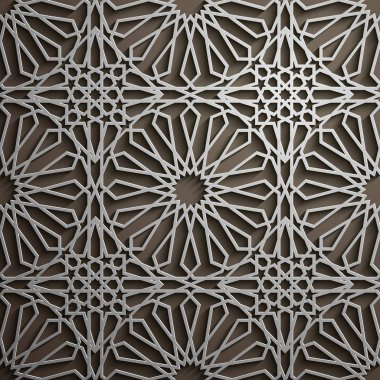 İslam süsleme vektör, Farsça motiff. 3D Ramazan İslam yuvarlak kalıp elemanları. Geometrik dairesel süs Arapça simge vektör .