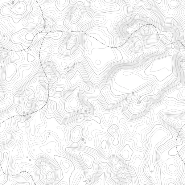 シームレス パターン。シームレス テクスチャのコピーのためのスペースと地形図の背景。行の地形の地図の輪郭背景、地理グリッド。地形上山ハイキング コース . — ストックベクタ