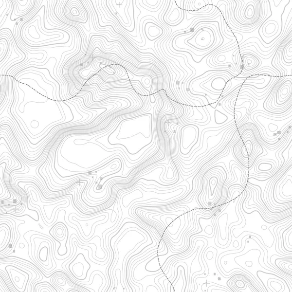 Padrão sem costura. Mapa topográfico de fundo com espaço para cópia Textura sem costura. Mapa de topografia de linha contorno de fundo, grade geográfica. Trilha de caminhadas de montanha sobre o terreno  . — Vetor de Stock