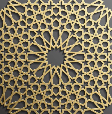 Sorunsuz imkanı İslam desen 3d. Geleneksel Arapça tasarım öğesi.