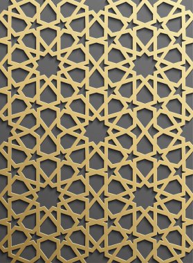 Sorunsuz imkanı İslam desen 3d. Geleneksel Arapça tasarım öğesi.