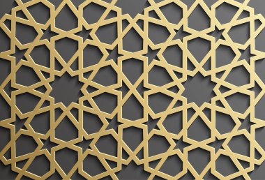 Sorunsuz imkanı İslam desen 3d. Geleneksel Arapça tasarım öğesi.