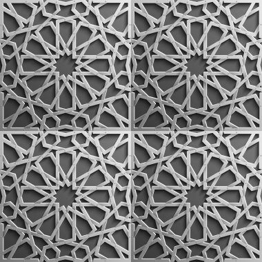 Sorunsuz imkanı İslam desen 3d. Geleneksel Arapça tasarım öğesi.