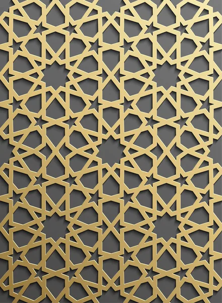Modèle islamique sans couture 3d. Élément de design arabe traditionnel . — Image vectorielle