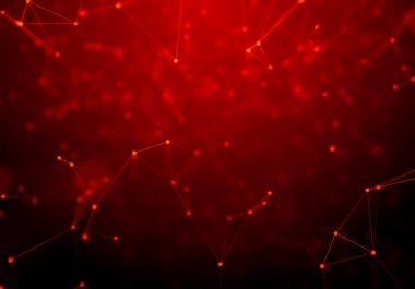 Kırmızı geometrik arka plan... Fütüristik teknoloji tarzı. Neon işareti. Fütüristik teknoloji Hud öğesi. Zarif arka plan. Büyük veri görselleştirme .