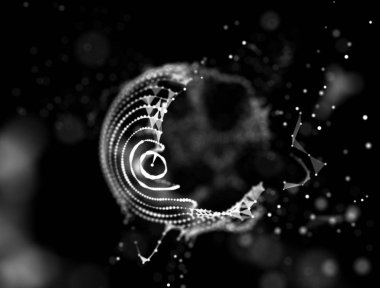 Soyut teknolojik altyapı. 3D kılavuz arka plan. Siber teknoloji AI Teknoloji Tel ağ fütüristik tel kafes. Yapay zeka. Siber Güvenlik arka plan illüstrasyon