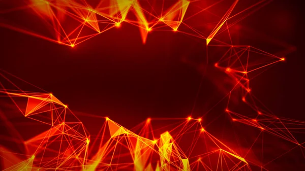 Abstract Red Geometrical Background ..Futuristic technology style. Neon Sign . Futuristic Technology HUD Element . Elegant Abstract background . Big data visualization .