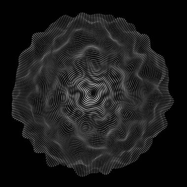 Vektör müzik arka plan. Büyük veri parçacık akışı görselleştirme. Bilim Infographic fütüristik illüstrasyon. Ses dalgası. Ses görselleştirme