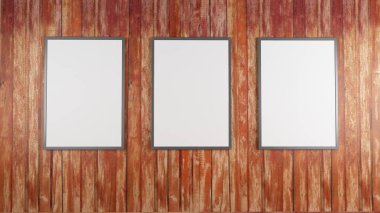 Katta, 3d Render kadar sahte ahşap Bank ile boş metro duvardaki boş beyaz posterler