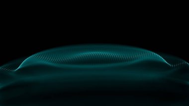 Müzik arka plan. Büyük veri parçacık akışı görselleştirme. Bilim Infographic fütüristik illüstrasyon. Ses dalgası. Ses görselleştirme