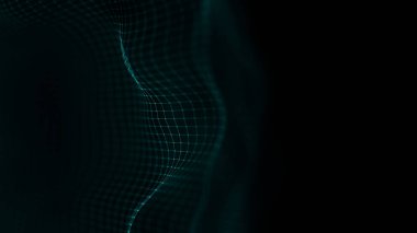 Müzik arka plan. Büyük veri parçacık akışı görselleştirme. Bilim Infographic fütüristik illüstrasyon. Ses dalgası. Ses görselleştirme