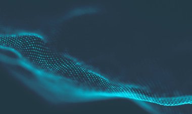 Müzik arka plan. Büyük veri parçacık akışı görselleştirme. Bilim Infographic fütüristik illüstrasyon. Ses dalgası. Ses görselleştirme