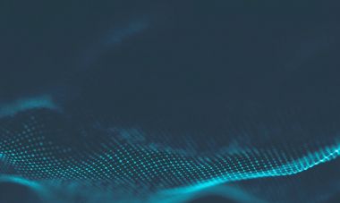 Müzik arka plan. Büyük veri parçacık akışı görselleştirme. Bilim Infographic fütüristik illüstrasyon. Ses dalgası. Ses görselleştirme