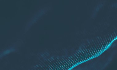 Müzik arka plan. Büyük veri parçacık akışı görselleştirme. Bilim Infographic fütüristik illüstrasyon. Ses dalgası. Ses görselleştirme